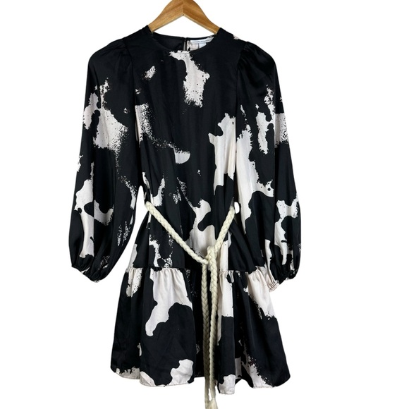 Alexis X Target Dress Puff Sleeve Tiered Ruffle Abstract Mini Size XXS - Picture 2 of 9